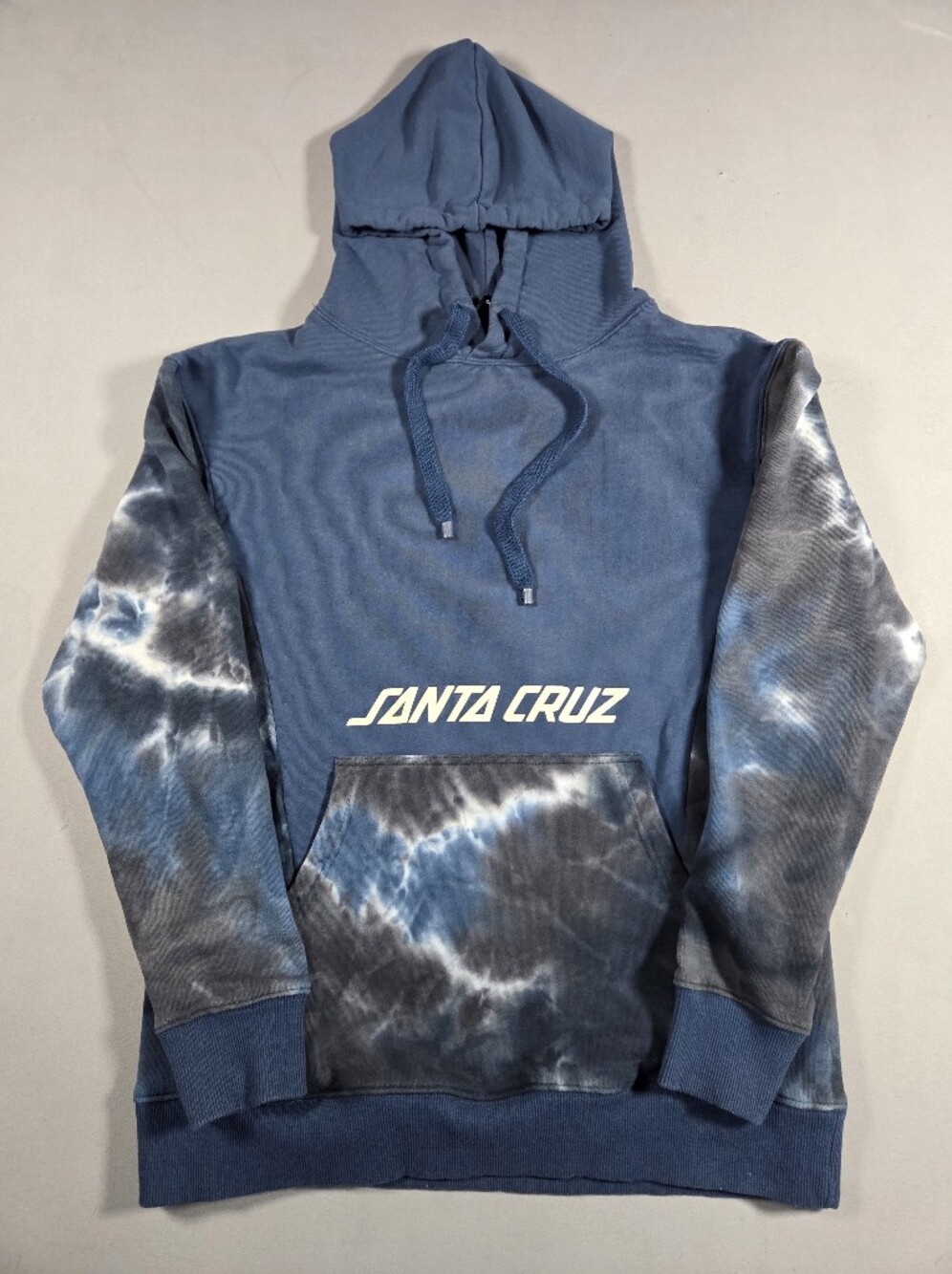Santa Cruz Skateboards Mens Blue Tie-Dye Hoodie Size Small